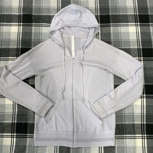 Lululemon Size 4 Knit Hoodie in Light-Periwinkle.